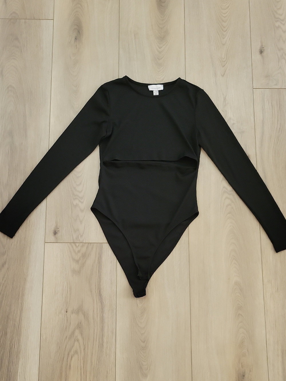 Topshop Black Long Sleeve Bodysuit